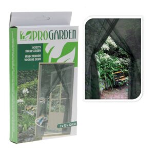 Mosquitera cortina con cierre de gancho y bucle, negra, 150 x 220 cm, 2 piezas 75 x 220 cm