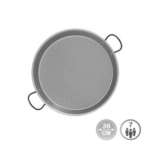 Paellera de acero pulido para induccion y vitroceramica ø36cm (7 personas)
