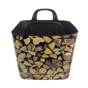 Cesta flexible para leña modelo troncos 40 x 40 x 31 cm