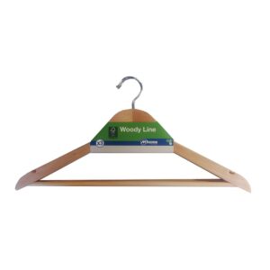 Perchas contorneadas madera ecológica fsc 43,5 x 1,4 x 22,5 cm, 3 uds