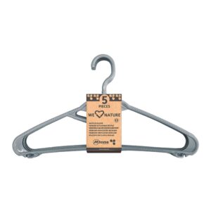 Perchas de plástico reciclado we nature colores surtidos 42 cm x 7 mm, 5 uds