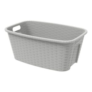 Cesto para ropa 35 l rattan color crema 59,5 x 39,5 x 25 cm