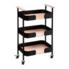 Carrito multiusos de 3 pisos, negro - 45,5 x 28,5 x 75 cm