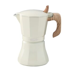 Cafetera petra crema de aluminio de 6 tazas