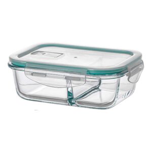 Fiambrera borosilicato dos compartimientos hermética 630 ml