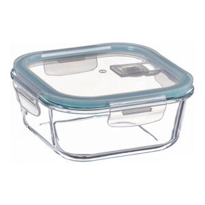 Fiambrera borosilicato, cuadrada, hermética, 1200 ml