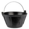 Cubo de caucho negro italiano 10 l,con asa metálica.