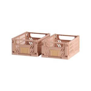 Caja almacenaje plegable arena 17 x 12,5 x 7 cm set 2 piezas