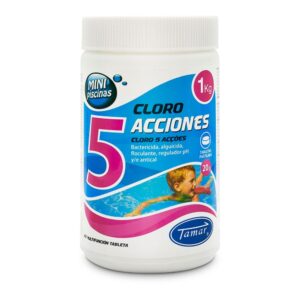 Cloro 5 acciones en tabletas, bote 1 kg