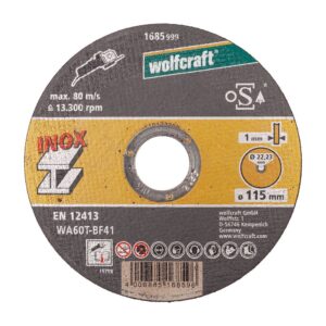 Disco corte acero inox ø115 x 1,0 x 22,23 mm, caja 10 uds