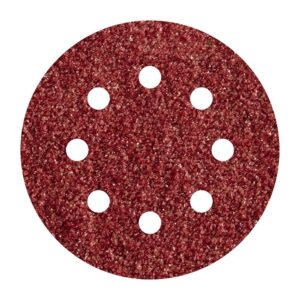 Hojas de lijar adhesivas de corindón perforadas, ø125 mm, grano 80, pack 5 uds