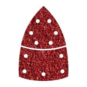 Hojas de lijar adhesivas de corindón perforadas triangular, grano 60, pack 10 uds