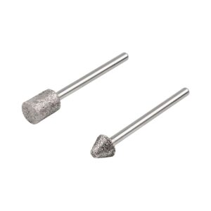 Muelas de diamante cono cilíndrico y puntiaguda, set 2 uds