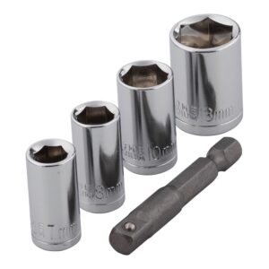 Llaves de vaso - 4 llaves + adaptador, juego de 5 piezas