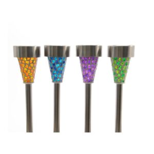 Estaca solar mosaico, colores surtidos, ø7,5 × 30 cm