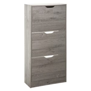 Zapatero de madera 115 x 60 x 24 cm color gris