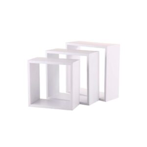 Set 3 estantes tipo cubo color blanco 3 medidas