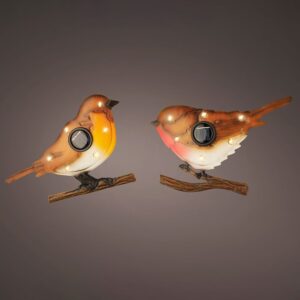 Figura solar de pájaro metálico, colores surtidos, 18 x 4,5 x 12 cm