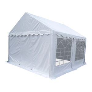 Carpa pabellón de jardín blanca, 21 personas, 5 x 4 x 2,85 m