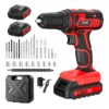 Kit taladro percutor 20 v con accesorios, 2 baterías y cargador