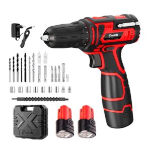 Kit taladro atornillador 12 v con 2 baterías 1500 mah litio y cargador