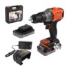 Kit taladro percutor 18 v con 2 baterías 2 ah de litio y cargador rápido
