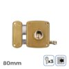Cerradura izquierda 80 mm 3 llaves incluidas
