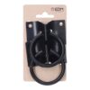 2 anillas aparca perros con placa 70x45mm negras
