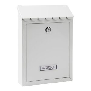 Buzón individual exterior, pequeño, civic, acero, blanco, 21,6 x 8 x 30 cm