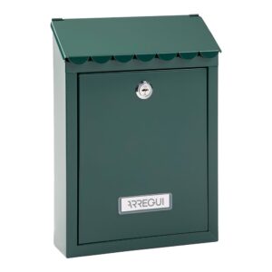 Buzón individual exterior, pequeño, civic, acero, verde, 21,6 x 8 x 30 cm