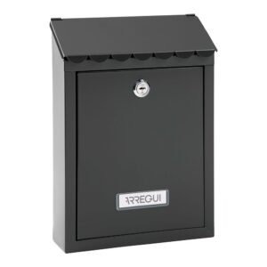 Buzón individual exterior, pequeño, civic, acero, negro, 21,6 x 8 x 30 cm