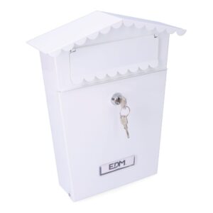 Buzon de acero modelo house blanco 210 x 60 x 300 mm