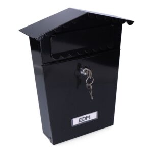Buzon de acero modelo house negro 210 x 60 x 300 mm