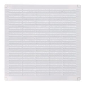 Rejilla ventilación cuadrada con tapones y mosquitera 300x300x7mm abs blanca