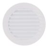 Rejilla ventilación redonda empotrable con mosquitera ø90mm abs blanca