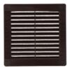 Rejilla ventilación cuadrada con tapones y mosquitera 150x150x7mm abs marrón