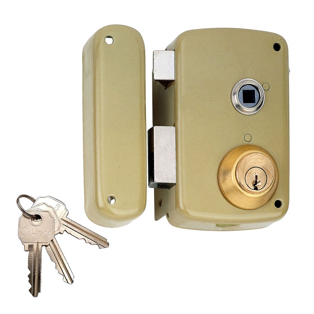 Cerradura sobreponer con cilindro 5056b entrada 60mm. mano izquierda 95056bhe60i lince