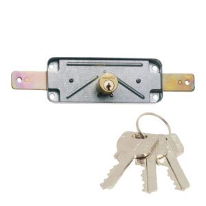Cerradura de sobreponer para puertas metálicas con doble cilindro de serreta de 3 llaves. 1511av mcm