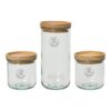 Tarros de almacenamiento de cristal reciclado, 3 uds
