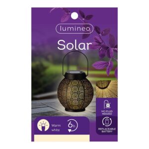 Farol solar de metal 16 cm