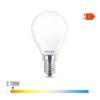 Bombilla esferica led e14 4,3 w 470 lm 2700 k luz calida ø4,5 x 8,2 cm