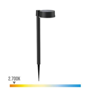 Estaca solar redondo, ip 44 1,5w, 200im 2700k, luz cálida, medidas: 11,2 x 14,2 x 54 cm