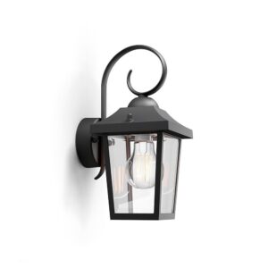 Aplique exterior buzzard e27 60 w sin bombilla, color negro, luz hacia abajo