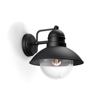 Aplique exterior hoverfly e27 60 w sin bombilla, color negro, luz hacia abajo