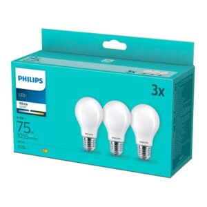 Bombilla led de filamento mate - e27 - 8,5 w (equiv. 75 w) - 1055 lm - 3000 k - luz cálida, pack 3 uds