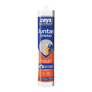 Masilla acrílica para juntas grietas interior gris cartucho 280 ml