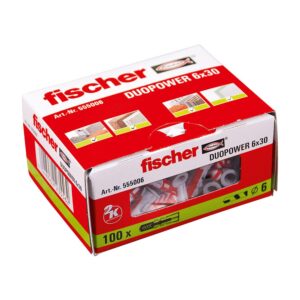 Taco duopower ø6 x 30 mm, caja 100 uds