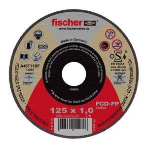 Disco corte fcd fischer performance acero inox ø125 x 1,0 x 22,23 mm