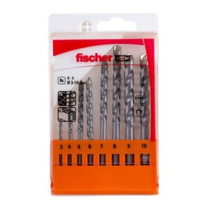 Brocas percusión, juego 8 piezas s ø3,00 /4,00 / 5,00 / 6,00 / 7,00 / 8,00 / 9,00 / 10,00 mm