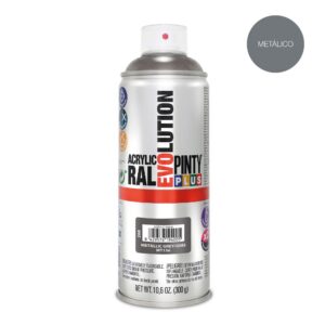 Pintura acrílica spray evolution metalizada 520 cc gris mt156